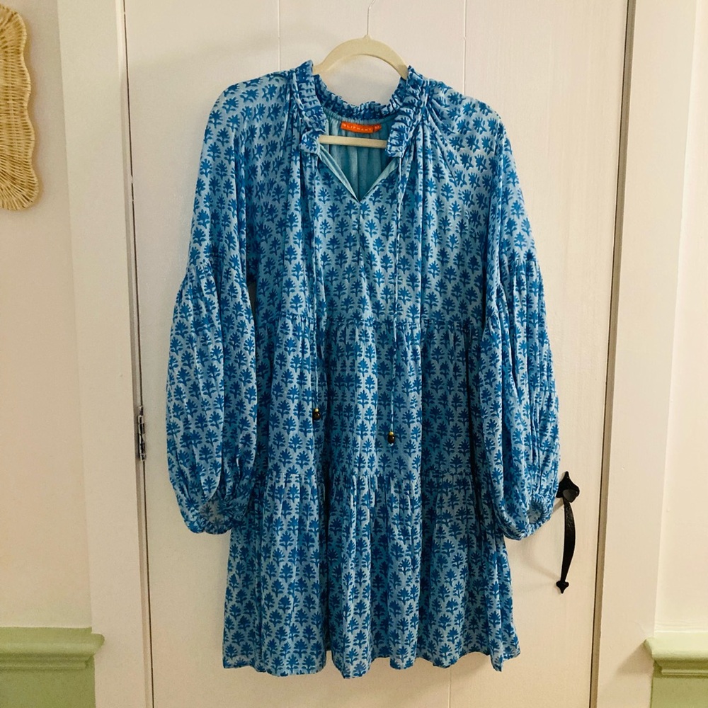 Oliphant Blue Floral Mini Dress